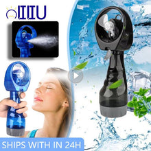 Load image into Gallery viewer, Summer Handheld Cooling Water Spray Mist Fan With Spray Bottle Desk Humidification Cartoon Handheld