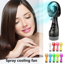 Load image into Gallery viewer, Summer Handheld Cooling Water Spray Mist Fan With Spray Bottle Desk Humidification Cartoon Handheld