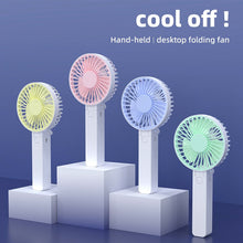 Lade das Bild in den Galerie-Viewer, Summer Handheld Small Fan Convenient Foldable USB Rechargeable Desktop Outdoor Strong Wind Multi Ran