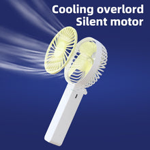 Lade das Bild in den Galerie-Viewer, Summer Handheld Small Fan Convenient Foldable USB Rechargeable Desktop Outdoor Strong Wind Multi Ran