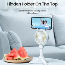 Load image into Gallery viewer, The latest 2 In 1 Usb Handheld Desktop mini Fan 40 Degree Rotatable 3 speeds Creative mobile bracke