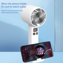 Load image into Gallery viewer, USB Handheld Fan 6-blade Digital Display Electric Fans 3-speed Wind 1800mAh LED Temperature Screen M