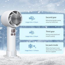 Load image into Gallery viewer, USB Handheld Fan 6-blade Digital Display Electric Fans 3-speed Wind 1800mAh LED Temperature Screen M