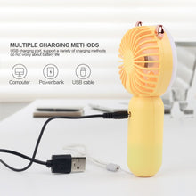 Lade das Bild in den Galerie-Viewer, USB Handheld Mini Fan USB Rechargeable Cooling Fans Cute Portable Night Light Summer Small Pocket Fa