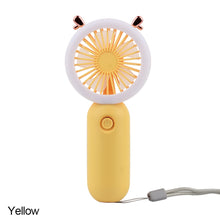 Lade das Bild in den Galerie-Viewer, USB Handheld Mini Fan USB Rechargeable Cooling Fans Cute Portable Night Light Summer Small Pocket Fa