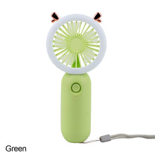 Lade das Bild in den Galerie-Viewer, USB Handheld Mini Fan USB Rechargeable Cooling Fans Cute Portable Night Light Summer Small Pocket Fa