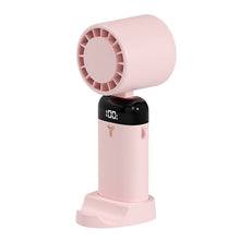 Lade das Bild in den Galerie-Viewer, USB Portable Small Fan Digital Display 3W 1200/3600mAh Electric Fan Mini 3-speed Wind Detachable Bas