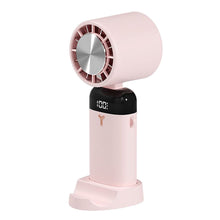 Lade das Bild in den Galerie-Viewer, USB Portable Small Fan Digital Display 3W 1200/3600mAh Electric Fan Mini 3-speed Wind Detachable Bas
