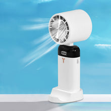Lade das Bild in den Galerie-Viewer, USB Portable Small Fan Digital Display 3W 1200/3600mAh Electric Fan Mini 3-speed Wind Detachable Bas