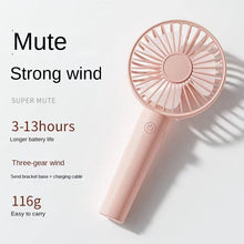 Lade das Bild in den Galerie-Viewer, USB Rechargeable Mini Fan Portable Hand Fan Outdoor Air Cooler Table Fan Office Mute Charging Handhe