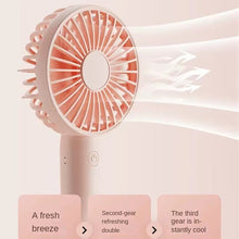 Lade das Bild in den Galerie-Viewer, USB Rechargeable Mini Fan Portable Hand Fan Outdoor Air Cooler Table Fan Office Mute Charging Handhe
