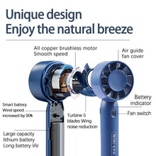 Lade das Bild in den Galerie-Viewer, USB Rechargeable Portable Mini Desktop Handheld Air Cooling Fan With Mobile Phone Holder Three Wind
