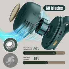 Lade das Bild in den Galerie-Viewer, USB Rechargeable Portable Mini Fan Hands Free Neck Fan Air Cooler Buckle Pocket Clip Fan For Home Ou