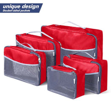 Load image into Gallery viewer, Ufine 5pcs Travel Luggage Organizer-Double Sided Carryon Lightweight Packing Cubes Storage Bags
