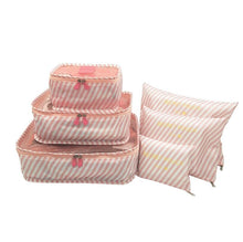 Lade das Bild in den Galerie-Viewer, Unisex 6pcs Print Travel Storage Bag Clothes Underwear Cosmetics Toiletries Packing Packing Cubes Space Saving Luggage Pouch