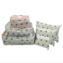 Lade das Bild in den Galerie-Viewer, Unisex 6pcs Print Travel Storage Bag Clothes Underwear Cosmetics Toiletries Packing Packing Cubes Space Saving Luggage Pouch
