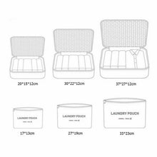 Lade das Bild in den Galerie-Viewer, Unisex 6pcs Print Travel Storage Bag Clothes Underwear Cosmetics Toiletries Packing Packing Cubes Space Saving Luggage Pouch