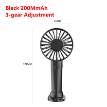 Lade das Bild in den Galerie-Viewer, Usb Mini Wind Power Handheld Fan3 Speed Adjustment Convenient And Ultra-quiet High Quality Summer Co