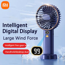 Lade das Bild in den Galerie-Viewer, Xiaomi 2023 New Fan Portable Handheld Fold Office Desktop Multifunctional Folding Double Battery Ele