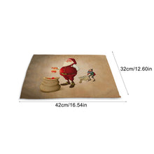 Load image into Gallery viewer, 2pcs Christmas Tablecloths Christmas Santa Claus Placemat Nonslip Washable Table Mat