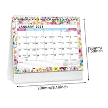 Load image into Gallery viewer, 2021 English Desk Calendar Flower Border Schedule Creative Desk Table Planner Lifestyle