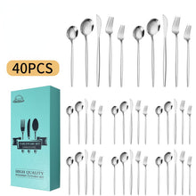 Lade das Bild in den Galerie-Viewer, 304 Stainless Steel Flatware Sets 8 People Western Food/Steak Knife, Fork and Spoon Suit