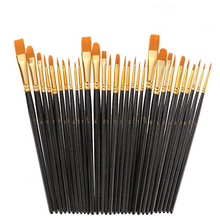 Load image into Gallery viewer, 30 pcs Nylon Hair Glitter Black Rod Watercolor Brushes