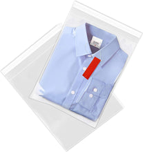 Load image into Gallery viewer, 100 Pack Poly Transparent Bag Opp Self Adhesive Plastic Bag for T Shirt, Clothes Packaging Clear Storage Bag
