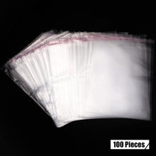 Load image into Gallery viewer, 100 Pack Poly Transparent Bag Opp Self Adhesive Plastic Bag for T Shirt, Clothes Packaging Clear Storage Bag