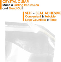 Load image into Gallery viewer, 100 Pack Poly Transparent Bag Opp Self Adhesive Plastic Bag for T Shirt, Clothes Packaging Clear Storage Bag