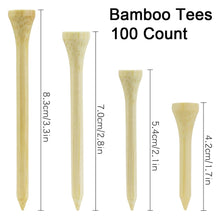 Load image into Gallery viewer, 100Pcs/Package  Golf Tees Bamboo Tee Golf Balls Holder 4 Sizes Available