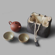 Load image into Gallery viewer, Backpack Cloth Bag Tea Set Teapot Medium One Pot Two Cups Large Cloth Bag Cloth Bag