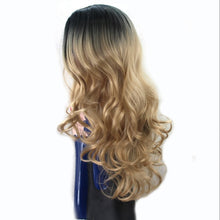 Load image into Gallery viewer, Women Wig Golden Gradient Long Curly Hair Head Cover W260