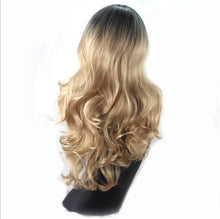 Load image into Gallery viewer, Women Wig Golden Gradient Long Curly Hair Head Cover W260