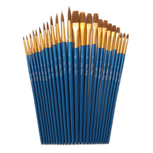 Load image into Gallery viewer, 12 Nylon Hair Flat Head Blue Rod Oil Painting Writing Brush for Art