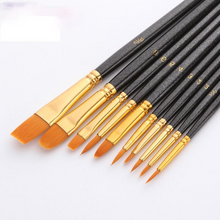 Load image into Gallery viewer, 10 PCs Black Stick Multifunctional Nylon Hair Watercolor Brushes