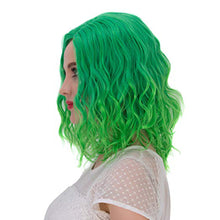 Load image into Gallery viewer, Women Wig Green High-Temperature Fiber Head Cover Short Curly W510