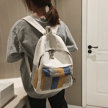 Lade das Bild in den Galerie-Viewer, Canvas Backpack High School and College Student Korean Style Mori Style Japanese Version Campus Minimalist