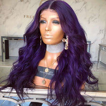 Load image into Gallery viewer, Women Wig Synthetic Wigs Medium Long Curly Hair Big Wave Purple W314