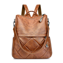 Lade das Bild in den Galerie-Viewer, Women's Soft Leather Multi-Purpose Shoulder Bag Simple Leisure Travel Backpack
