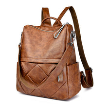 Lade das Bild in den Galerie-Viewer, Women's Soft Leather Multi-Purpose Shoulder Bag Simple Leisure Travel Backpack