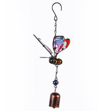 Load image into Gallery viewer, 3D Butterfly Wrought Iron Glass Painted Wind Chimes Home Decoration