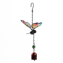 Load image into Gallery viewer, 3D Butterfly Wrought Iron Glass Painted Wind Chimes Home Decoration