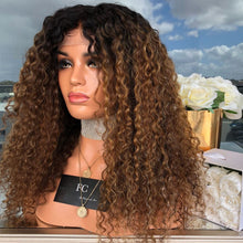 Load image into Gallery viewer, Women Wig Black Brown Mid-Length Small Curly Hair Long Hair Hood W270