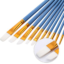 Load image into Gallery viewer, 10 White Nylon Hair Watercolor Gouache Brushes