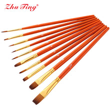 Load image into Gallery viewer, 10pcs  Nylon Hair Brush Watercolor   Mahogany Stick Paint Brush
