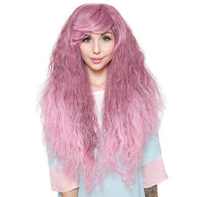 Lade das Bild in den Galerie-Viewer, Women Wig Set Chemical Fiber Cos Pink Corn Curler Long Curly Hair W430