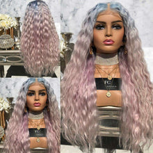 Lade das Bild in den Galerie-Viewer, Women Wig Mid-Length Long Fashion Small Roll Wave Corn Curler Front Lace W393