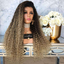 Load image into Gallery viewer, Women Wig Long Curly Hair Corn Curler Fluffy Brown Small Roll Mid-Length Headgear W271