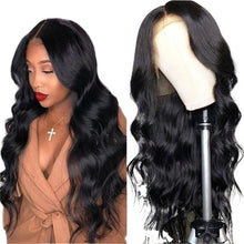 Load image into Gallery viewer, Women Wig Mid-Length Long Curly Hair Black Big Wave Headgear W96